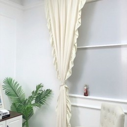 Nordic Chenille Curtain Made to Measure Curtain Solid Color Splicing For Living Room Bedroom