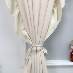 Nordic Chenille Curtain Made to Measure Curtain Solid Color Splicing For Living Room Bedroom