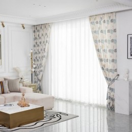 Cotton Curtain Made to Measure Curtain Nordic Style Leaf Printed