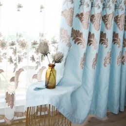 Nordic Blackout Curtains Floral Embroidery For Living Room Bedroom