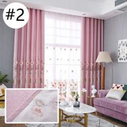 Nordic Blackout Curtains Floral Embroidery For Living Room Bedroom