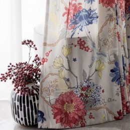 Nordic Style Curtain Made to Measure Curtain Floral Printed Cotton