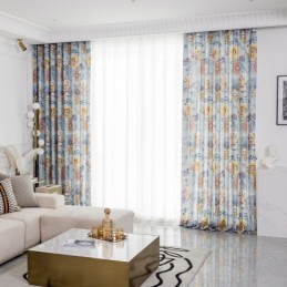Nordic Style Curtain Made to Measure Curtain Floral Printed Cotton
