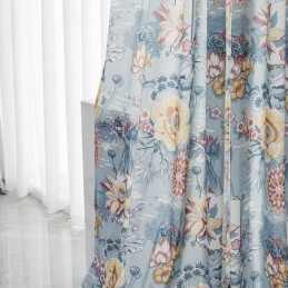 Nordic Style Curtain Made to Measure Curtain Floral Printed Cotton