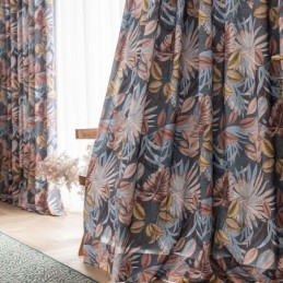 Cotton Curtain Made to Measure Curtain Leaf Printed American Style