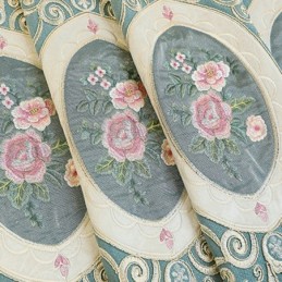 Chenille Embroidery Curtains European Style Floral For Living Room Bedroom