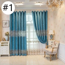 Blackout Curtain Made to Measure Curtain Geometric Embroidery Nordic Style For Living Room Bedroom