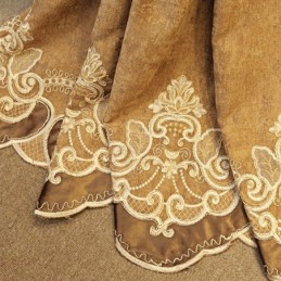 Chenille Curtain Made to Measure Curtain European Flower Embroidery For Living Room Bedroom