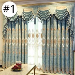 Chenille Curtain Made to Measure Curtain European Flower Embroidery For Living Room Bedroom