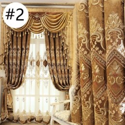 Chenille Curtain Made to Measure Curtain European Flower Embroidery For Living Room Bedroom
