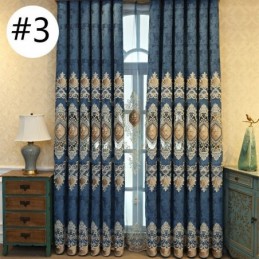 Chenille Curtain Made to Measure Curtain European Flower Embroidery For Living Room Bedroom