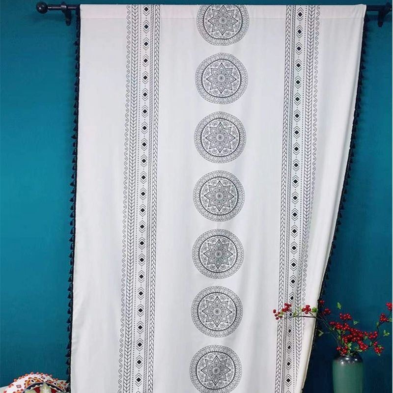 Printed Linen Curtain Made to Measure Curtain Nordic Style For Living Room And Bedroom