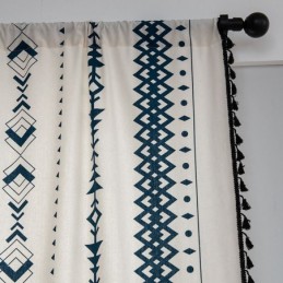 Geometric Printed Linen Curtain Made to Measure Curtain Nordic Style For Living Room Bedroom