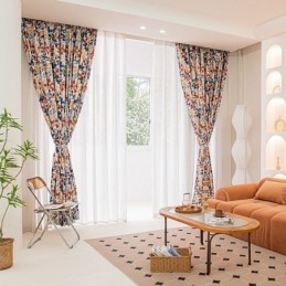 Nordic Style Cotton Curtain Made to Measure Curtain Leaf Printed