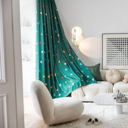 Cotton Curtain Made to Measure Curtain Nordic Style Heart Printed
