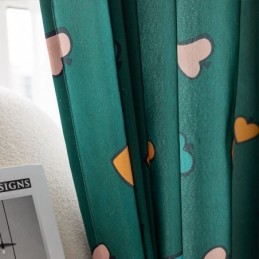 Cotton Curtain Made to Measure Curtain Nordic Style Heart Printed