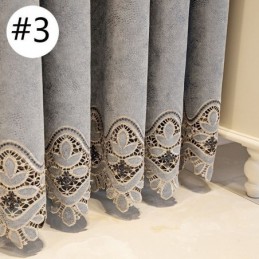 Chenille Curtain Made to Measure Curtain European Flower Embroidery Semi Blackout For Living Room Bedroom