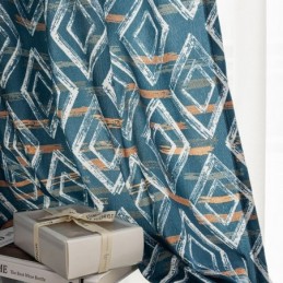 Curtain Made to Measure Curtain Rhombus Printed Nordic Style