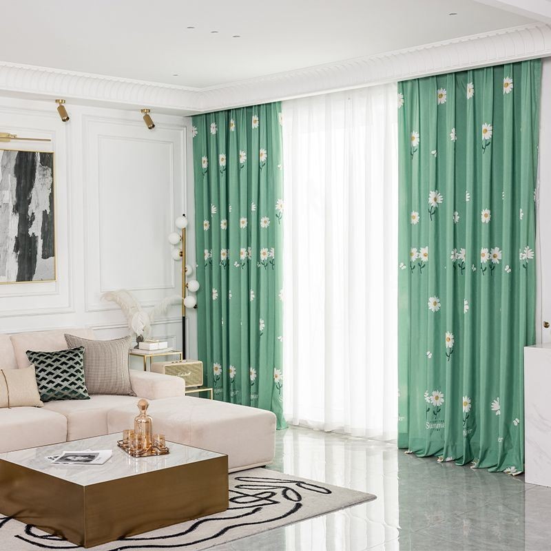 Cotton Curtain Made to Measure Curtain Nordic Style Flower Printed