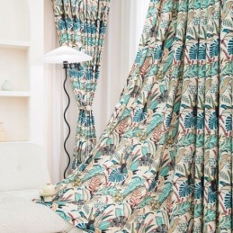 American Style Cotton Curtain Made to Measure Curtain Plant Printed