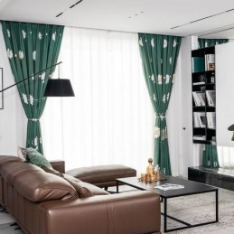 Cotton Curtain Made to Measure Curtain Flower Printed Nordic Style