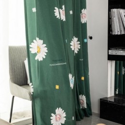 Cotton Curtain Made to Measure Curtain Flower Printed Nordic Style