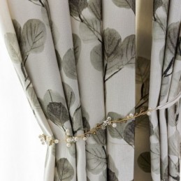 Cotton Curtain Made to Measure Curtain Leaf Printed Nordic