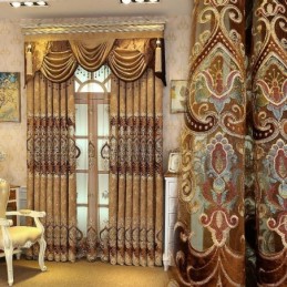 Semi Blackout Curtain Made to Measure Curtain European Flower Embroidery For Living Room Bedroom