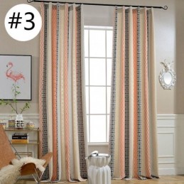 Nordic Cotton Linen Blackout Curtain Made to Measure Curtain Geometric Jacquard For Living Room Bedroom