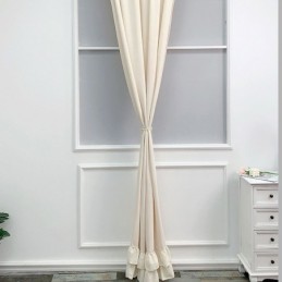 Solid Color Splicing Chenille Curtains Nordic Style For Living Room Bedroom