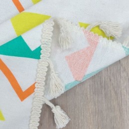 Linen Curtains Geometric Printed Nordic Style For Living Room Bedroom