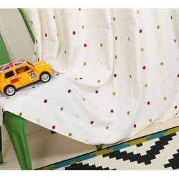 Cotton Embroidered Curtain Made to Measure Curtain Nordic Storm Dot Design For Living Room Bedroom