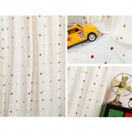 Cotton Embroidered Curtain Made to Measure Curtain Nordic Storm Dot Design For Living Room Bedroom