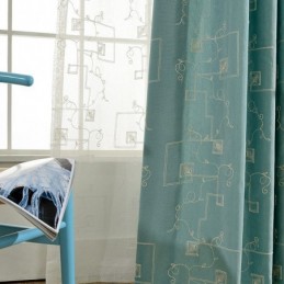 Cotton Blackout Curtain Made to Measure Curtain Nordic Style Embroidered For Living Room Bedroom