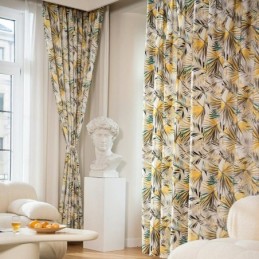 Cotton Curtains American Colorful Banana Leaf