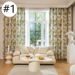 Cotton Curtains American Colorful Banana Leaf