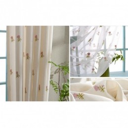 Floral Embroidered Curtain Made to Measure Curtain Nordic Cotton For Living Room Bedroom