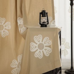 Nordic Style Embroidered Curtain Made to Measure Curtain Flower Polycotton For Living Room Bedroom