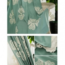 Nordic Style Embroidered Curtain Made to Measure Curtain Flower Polycotton For Living Room Bedroom
