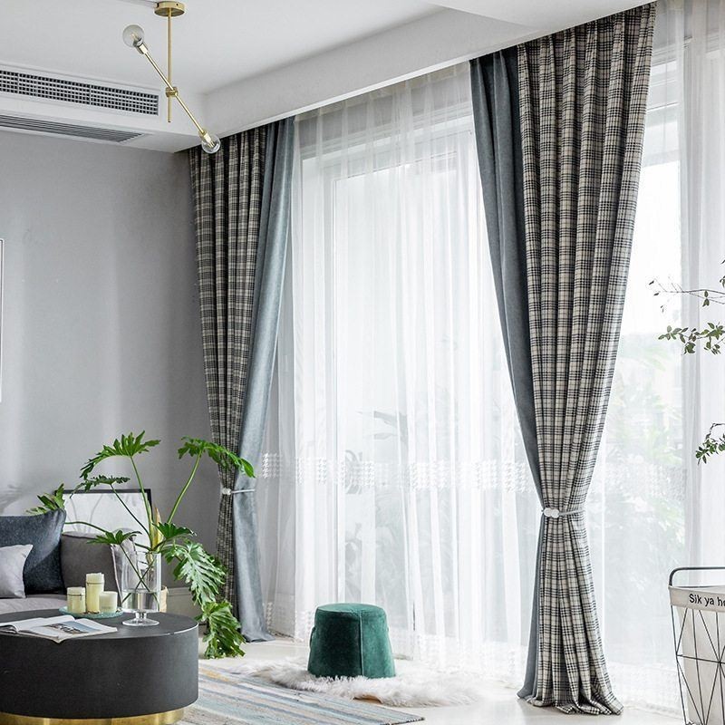 Curtains Modern Simple Houndstooth