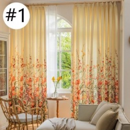 Chevron Curtains American Floral Print