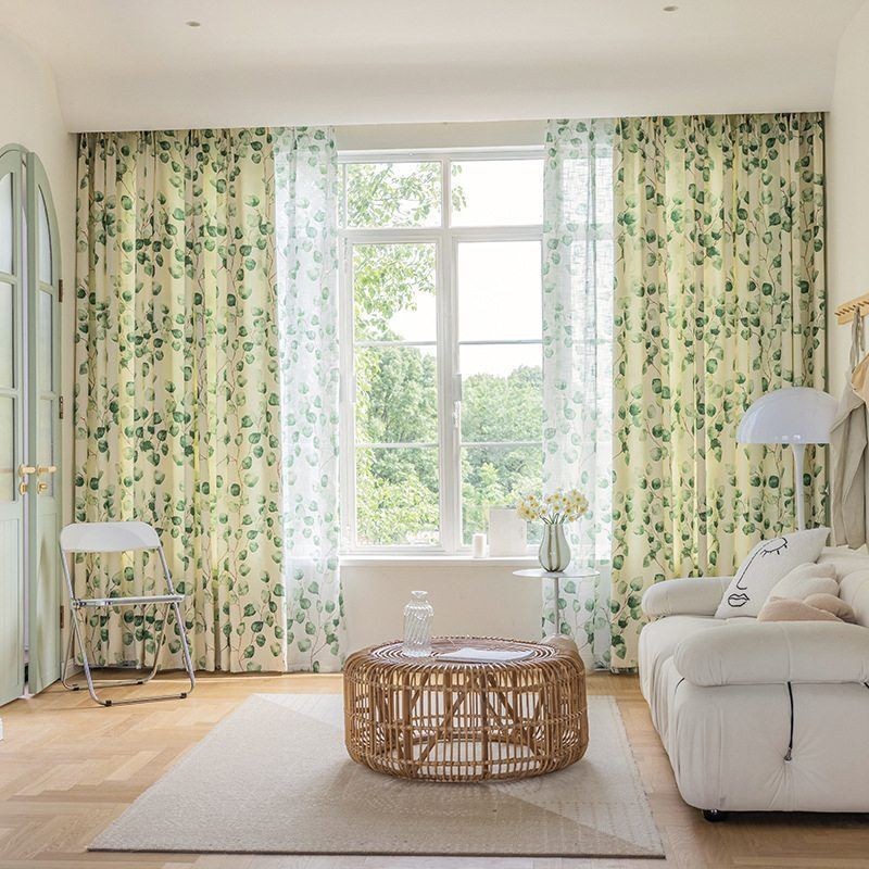 Chevron Curtains American Style Leaf Printed