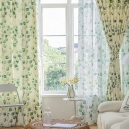 Chevron Curtains American Style Leaf Printed