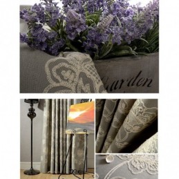 Cotton Linen Blackout Curtain Made to Measure Curtain Nordic Floral Embroidered For Living Room Bedroom