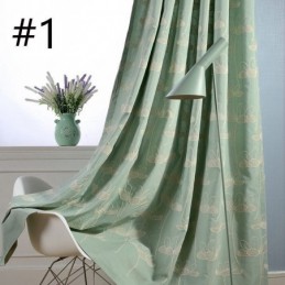 Nordic Blackout Curtain Made to Measure Curtain Plant Embroidered For Living Room Bedroom