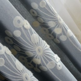 Cotton Blackout Curtain Made to Measure Curtain Nordic Dandelion Embroidered For Living Room Bedroom