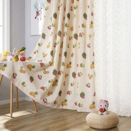 Nordic Cotton Blackout Curtains Fruit Print For Living Room Bedroom