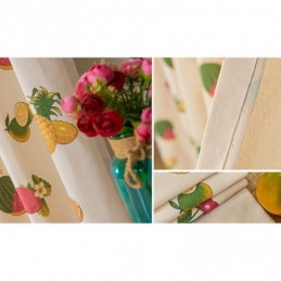 Nordic Cotton Blackout Curtains Fruit Print For Living Room Bedroom