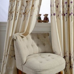 Nordic Blackout Curtain Made to Measure Curtain Cotton Plum Blossom Embroidered
