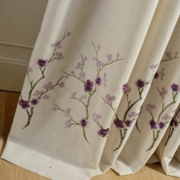 Nordic Blackout Curtain Made to Measure Curtain Cotton Plum Blossom Embroidered